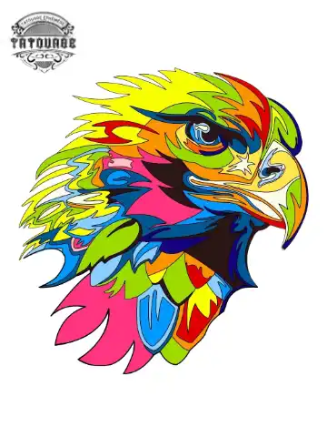 tatouage ephemere aigle couleur Tatouage éphémère aigle couleur
