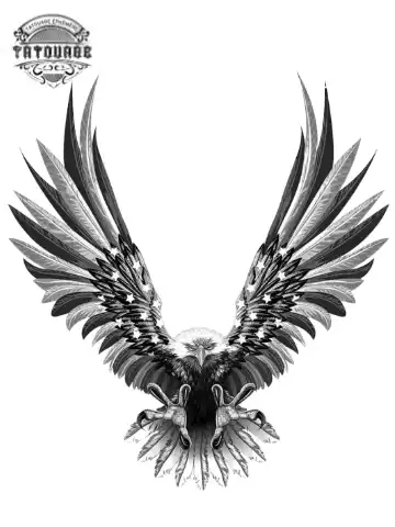 Tatouage éphémère aigle de face