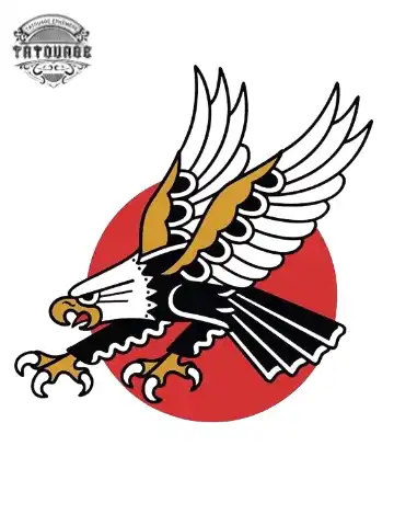 tatouage ephemere aigle en vol Tatouage éphémère aigle en vol