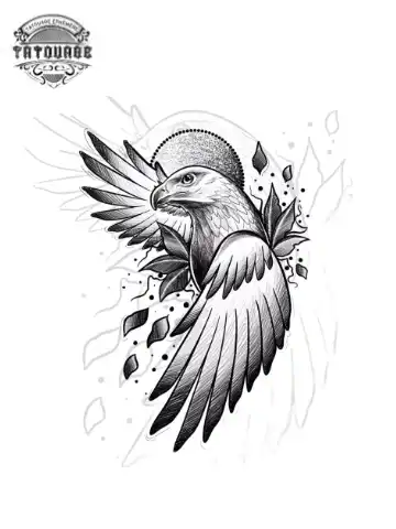 Tatouage éphémère aigle femme