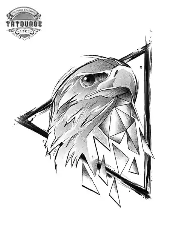 tatouage ephemere aigle geometrique Tatouage éphémère aigle géométrique