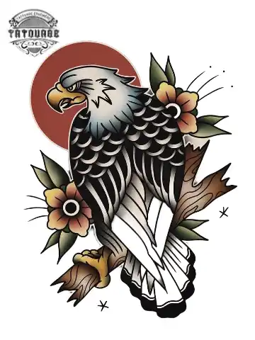 Tatouage éphémère aigle homme