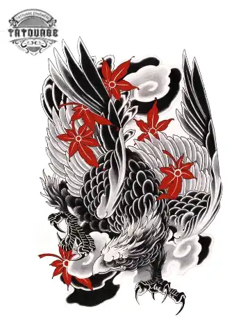 tatouage ephemere aigle japonais Tatouage éphémère aigle japonais