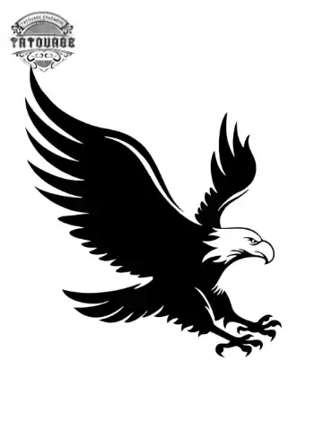 tatouage ephemere aigle noir Tatouage éphémère aigle noir