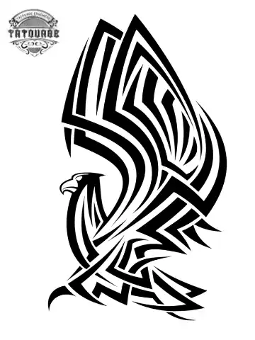 tatouage ephemere aigle stylise Tatouage éphémère aigle stylisé