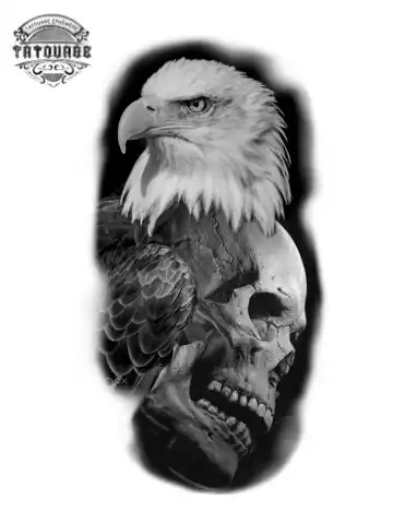 tatouage ephemere aigle tete de mort Tatouage éphémère aigle tête de mort