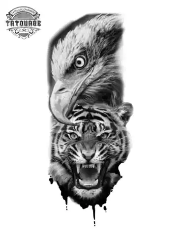 tatouage ephemere aigle tigre Tatouage éphémère aigle tigre