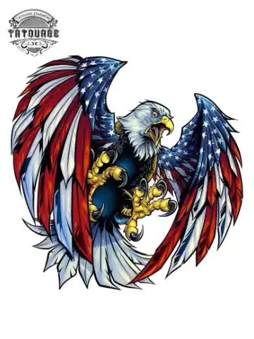 tatouage ephemere aigle usa Tatouage éphémère aigle usa