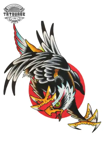 tatouage ephemere aigle vintage Tatouage éphémère aigle vintage