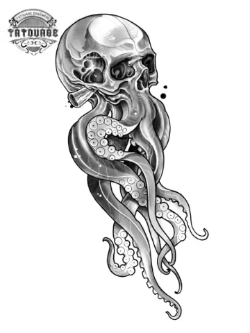 Tatouage éphémère animal marin