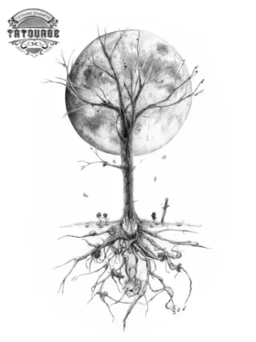 tatouage ephemere arbre avec racine Tatouage éphémère arbre avec racine