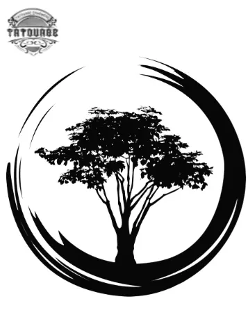 tatouage ephemere arbre dans un cercle Tatouage éphémère arbre dans un cercle