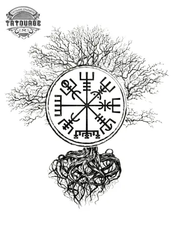 tatouage ephemere arbre de vie boussole Tatouage éphémère arbre de vie boussole