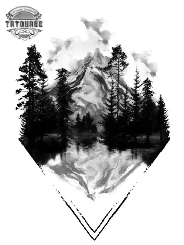 tatouage ephemere arbre montagne Tatouage éphémère arbre montagne