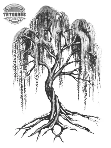 tatouage ephemere arbre saule pleureur Tatouage éphémère arbre saule pleureur