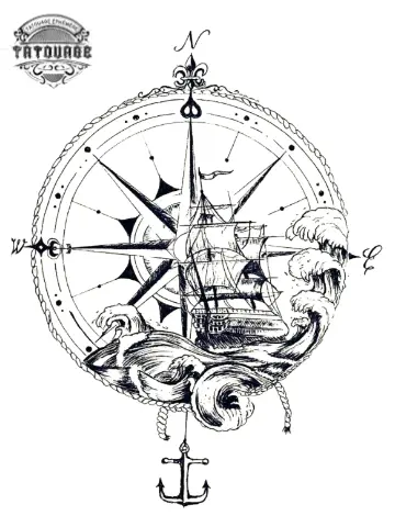 tatouage ephemere boussole bateau Tatouage éphémère boussole bateau