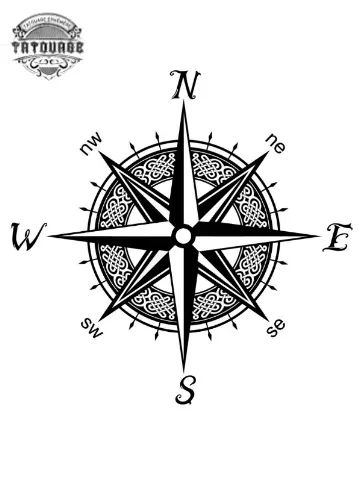 tatouage ephemere boussole celtique Tatouage éphémère boussole celtique