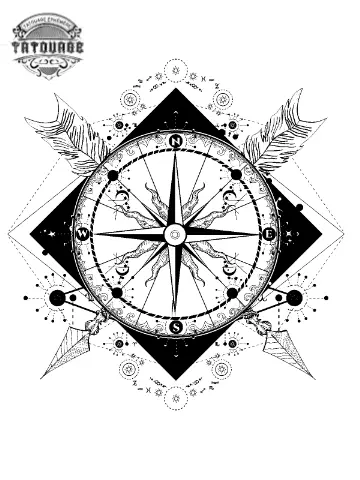 tatouage ephemere boussole dessin Tatouage éphémère boussole dessin