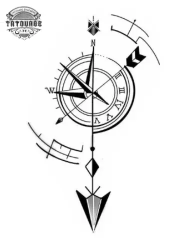 tatouage ephemere boussole discret Tatouage éphémère boussole discret