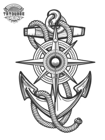 tatouage ephemere boussole et ancre Tatouage éphémère boussole et ancre