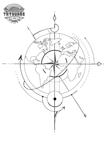 tatouage ephemere boussole et carte Tatouage éphémère boussole et carte