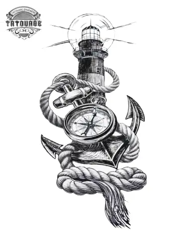 tatouage ephemere boussole marine Tatouage éphémère boussole marine