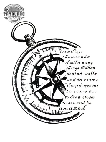 tatouage ephemere boussole montre a gousset Tatouage éphémère boussole montre à gousset
