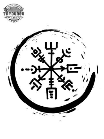 tatouage ephemere boussole nordique Tatouage éphémère boussole nordique