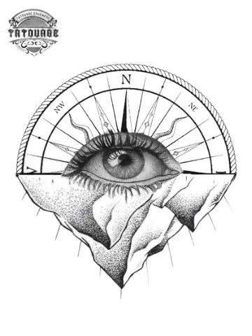 tatouage ephemere boussole oeil Tatouage éphémère boussole œil