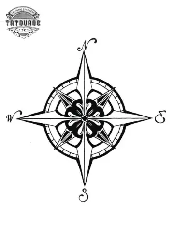 tatouage ephemere boussole petit Tatouage éphémère boussole petit