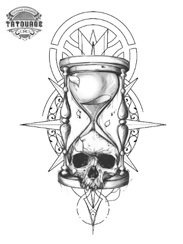 tatouage ephemere boussole sablier Tatouage éphémère boussole sablier