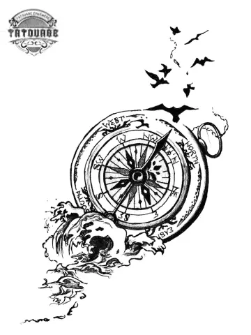 tatouage ephemere boussole steampunk Tatouage éphémère boussole steampunk