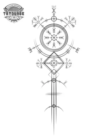 tatouage ephemere boussole viking Tatouage éphémère boussole viking