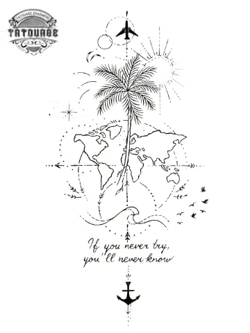 tatouage ephemere boussole voyage Tatouage éphémère boussole voyage