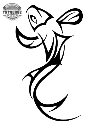 tatouage ephemere carpe koi tribal Tatouage éphémère carpe koi tribal
