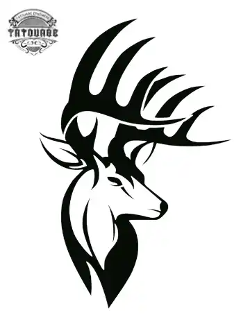 tatouage ephemere cerf bois Tatouage éphémère cerf bois