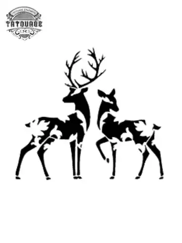 Tatouage éphémère cerf et biche