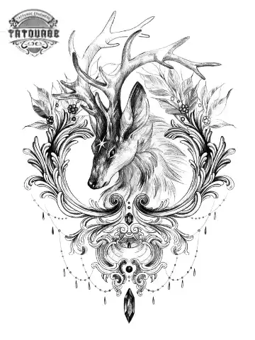 tatouage ephemere cerf feminin Tatouage éphémère cerf féminin