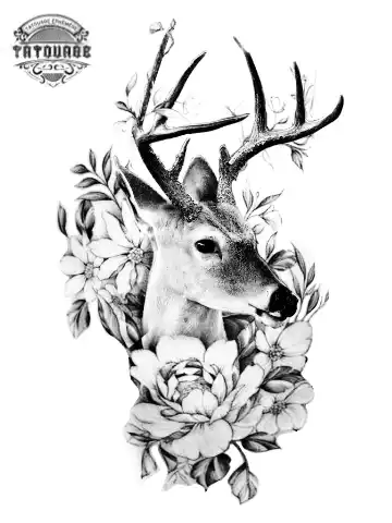 Tatouage éphémère cerf femme