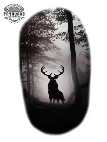 tatouage ephemere cerf foret Tatouage éphémère cerf forêt