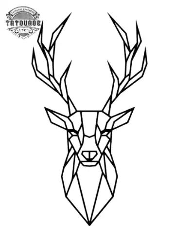 Tatouage éphémère cerf origami