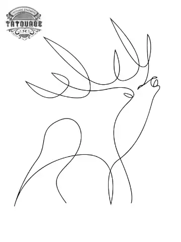 tatouage ephemere cerf trait Tatouage éphémère cerf trait