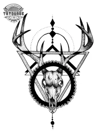 Tatouage éphémère cerf triangle