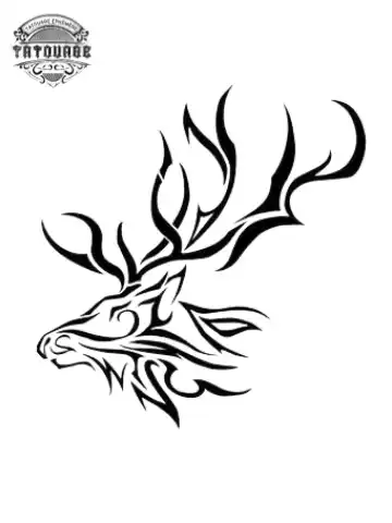 Tatouage éphémère cerf tribal