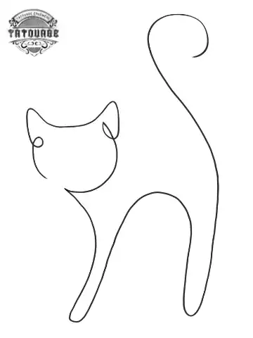 tatouage ephemere chat 1 trait Tatouage éphémère chat 1 trait