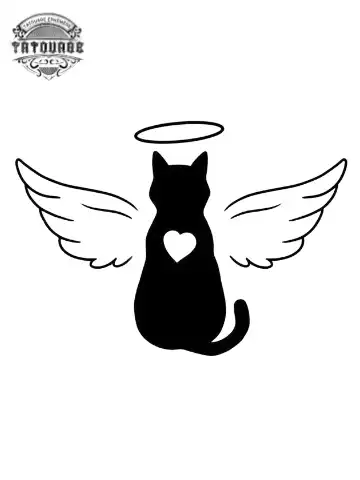tatouage ephemere chat ange Tatouage éphémère chat ange