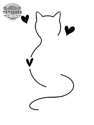 tatouage ephemere chat avec coeur Tatouage éphémère chat avec coeur