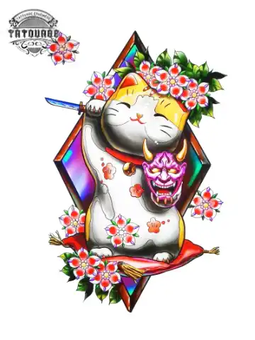 tatouage ephemere chat chinois Tatouage éphémère chat chinois