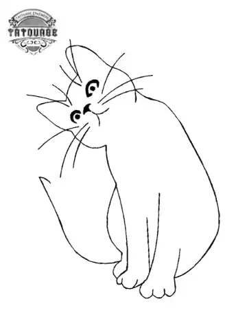 tatouage ephemere chat contour Tatouage éphémère chat contour