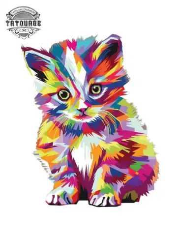 tatouage ephemere chat couleur Tatouage éphémère chat couleur
